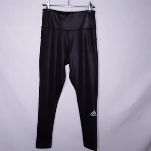 Adidas Primegreen Aeroready Black Faux Leather Leggings Size Small